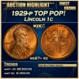 1929-p Lincoln Cent TOP POP! 1c ms67+ rd SEGS