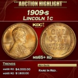 1909-s Lincoln Cent 1c ms65+ rd SEGS