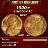 1920-p Lincoln Cent 1c ms66+ rd SEGS