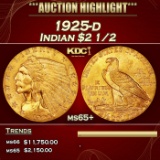 1925-d Gold Indian Quarter Eagle $2 1/2 ms65+ SEGS