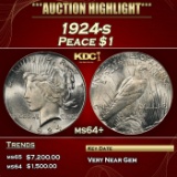 1924-s Peace Dollar $1 ms64+ SEGS