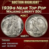 1939-s Walking Liberty Half Dollar Near Top Pop 50c ms67+ SEGS
