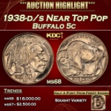 1938-d/s Buffalo Nickel Near Top Pop 5c ms68 SEGS