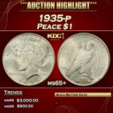 1935-p Peace Dollar $1 ms65+ SEGS