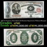1891 $1 Treasury Note Edwin M Stanton Grades xf Signatures Tillman/Morgan