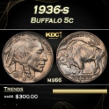 1936-s Buffalo Nickel 5c Grades ms66