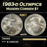 1983-d Olympics Modern Commem Dollar $1 ms70 SEGS