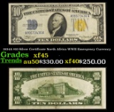 1934A $10 Silver Certificate North Africa WWII Emergency Currency Grades xf+