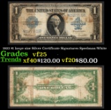 1923 $1 large size Silver Certificate Grades vf+ Signatures Speelman/White