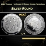 2024 Tokelau 1 oz Silver $5 Zodiac Series: Pisces Coin