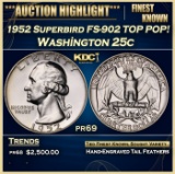 1952 Proof Washington Quarter Superbird FS-902 TOP POP! 25c pr69 SEGS
