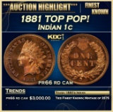 1881 Proof Indian Cent TOP POP! 1c pr66 rd cam SEGS