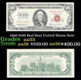 1966 $100 Red Seal United States Note Grades Select AU