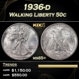 1936-d Walking Liberty Half Dollar 50c Grades ms65+