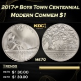 2017-p Boys Town Centennial Modern Commem Dollar $1 ms70 SEGS