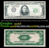 1934 $500 Green Seal Federal Reserve Note President McKinley New York, NY Grades Select AU FR-2201B
