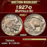1927-d Buffalo Nickel 5c ms64 SEGS