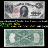 1917 $1 Large Size Legal Tender Note Grades xf Signatures Speelman/White