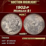 1902-p Morgan Dollar $1 ms66+ SEGS