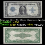 1923 $1 large size Silver Certificate Grades vf++ Signatures Speelman/White