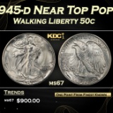 1945-d Walking Liberty Half Dollar Near Top Pop 50c ms67 SEGS