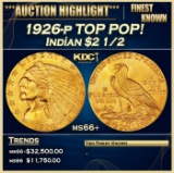 1926-p Gold Indian Quarter Eagle TOP POP! $2 1/2 ms66+ USCG