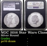 NGC NGC 2016 Star Wars Classic Princess Leia 1oz Silver $2 Australlian Tuvalu Proof pr70 dcam NGC