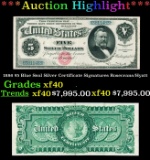 1886 $5 Blue Seal Silver Certificate Grades xf40 Signatures Rosecrans/Hyatt