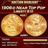 1906-d Gold Liberty Eagle Near Top Pop $10 ms66+ SEGS