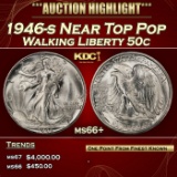 1946-s Walking Liberty Half Dollar Near Top Pop 50c ms66+ SEGS