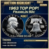 1963 Proof Franklin Half Dollar TOP POP! 50c pr69 DCAM SEGS