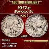 1917-d Buffalo Nickel 5c ms65+ SEGS