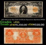 1922 $20 Large Size Gold Certificate Grades vf+ Signatures Speelman/White