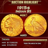1915-s Gold Indian Half Eagle $5 Select Unc USCG