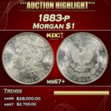 1883-p Morgan Dollar $1 ms67+ SEGS