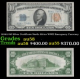 1934A $10 Silver Certificate North Africa WWII Emergency Currency Grades Choice AU/BU Slider