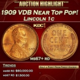 1909 VDB Lincoln Cent Near Top Pop! 1c ms67+ rd SEGS