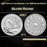 2024 Year of the Dragon 1 oz .999 Silver Round