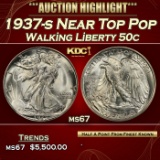 1937-s Walking Liberty Half Dollar Near Top Pop 50c ms67 SEGS