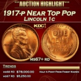 1917-p Lincoln Cent Near Top Pop 1c ms67+ rd SEGS