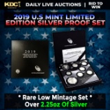 RARE 2019 United States Mint Limited Edition Silver Proof Set 8 coins, Over 2.25oz Of Silver low min