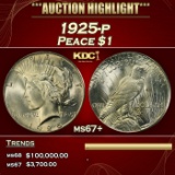 1925-p Peace Dollar $1 ms67+ SEGS