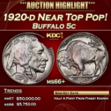 1920-d Buffalo Nickel Near Top Pop! 5c ms66+ SEGS