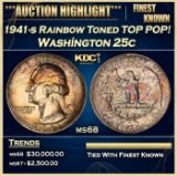 1941-s Washington Quarter Rainbow Toned TOP POP! 25c ms68 SEGS