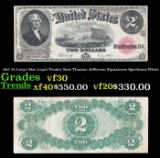 1917 $2 Large Size Legal Tender Note Thomas Jefferson Grades vf++ Signatures Speelman/White