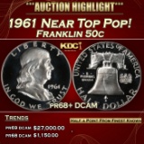 1961 Proof Franklin Half Dollar Near Top Pop! 50c pr68+ DCAM SEGS
