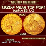 1926-p Gold Indian Quarter Eagle Near Top Pop! $2 1/2 ms66 USCG