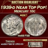 1939-d Mercury Dime Near Top Pop! 10c ms68 FSB SEGS
