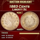 1883 Cents Liberty Nickel 5c ms65+ SEGS