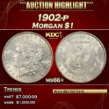 1902-p Morgan Dollar $1 ms66+ SEGS